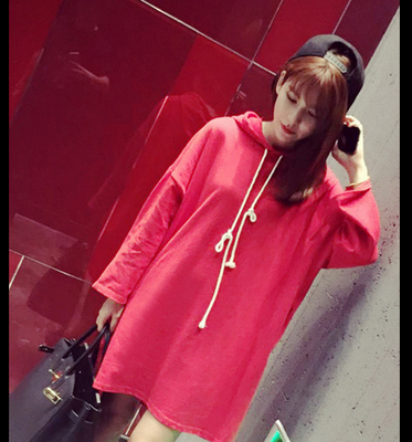 

Lovaru ™ Fall 2015 ladies fashion sets loose cotton han edition long sleeve hooded dress students dress