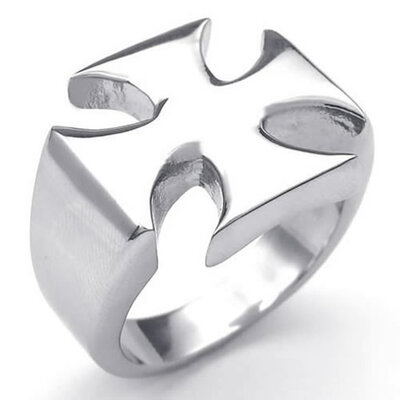 

Hpolw Polished made of solid silver Stainless Steel Cross wedding Ring