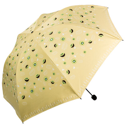 

【Jingdong Supermarket】 Paradise umbrella UPF50 + all shade black rubber silk screen fruit three fold mushroom pencil sunny umbrella umbrella blue green 30074ELCJ