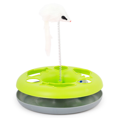 

Cntomlv Cat Toys Spring Mice Crazy Amusement Disk Multifunctional Disk Play Activity Pet Funny Toys Multiple Color