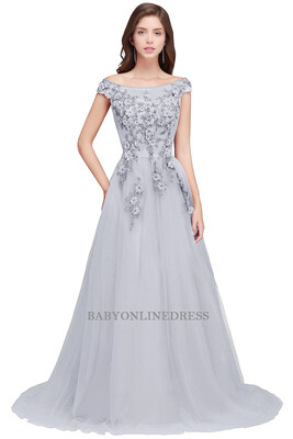 

2018 Long Evening Dresses 3D flower Beading Elegant Formal Gowns Evening Wedding Party Dresses