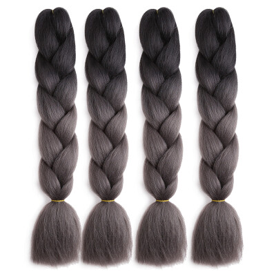 

63 Colors 4 piecelot Synthetic 2T3T4T High Temperature Fiber Ombre Braiding Hair 24 inch Jumbo Braids Hair Extensions