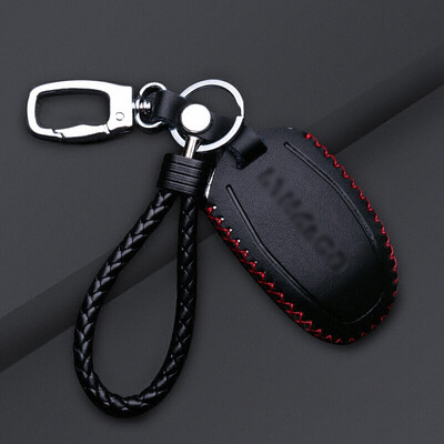 

Huashi Lingke 01 key bag cover collar 01 leather key protection shell cover collar grams 01 leather key case buckle car special modification car supplies black red line