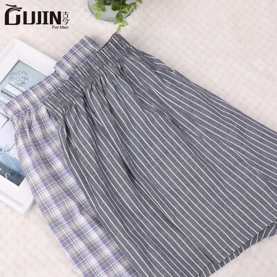 

Ancient&modern men GUJIN 2 loaded mens underwear cotton mens boxers four seasons casual loose Arro pants pajamas comfortable home pants ELHSJ51 cherry powder - denim blue XL