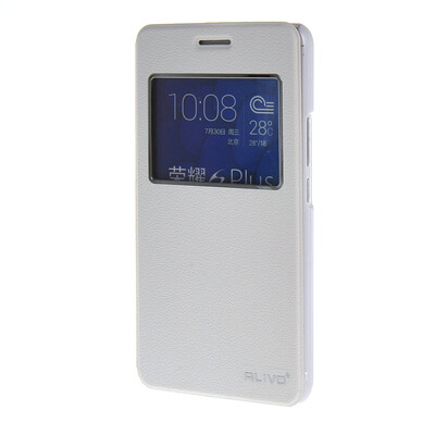 

MOONCASE ЧЕХОЛ ДЛЯ Huawei Honor 6 Plus Slim View Window Leather Flip Bracket Back Cover White