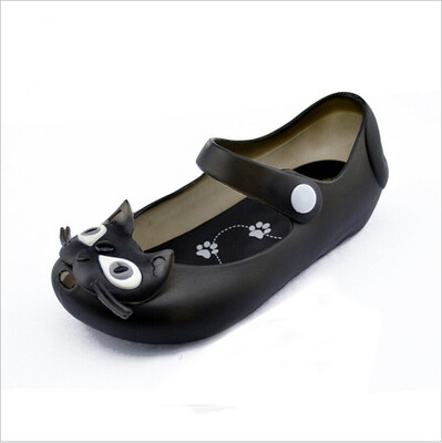 

Baby Jelly Black Cat Shoe Cute Sandals Kid Slip-on child Summer Ankle Strap Girl