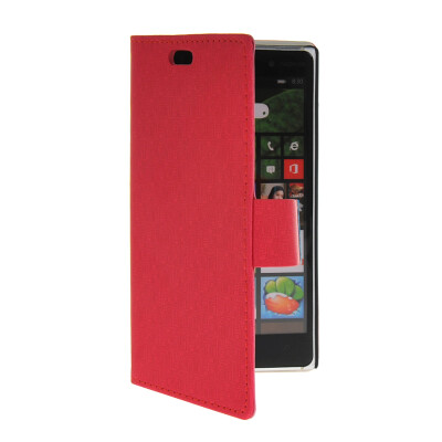 

MOONCASE Slim Leather Side Flip Wallet Card Slot Pouch Stand Shell Back ЧЕХОЛ ДЛЯ Nokia Lumia 830 Hot pink