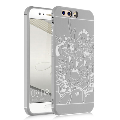 

Goowiiz Phone Case For Huawei P10P10 PlusP10 Lite Carved Dragon Thin Matte soft Silicone Prevent falling