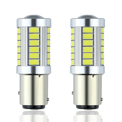 

2x P215W LED Car Light BAY15D led Bulb 1157 Tail Signal Brake Stop Reverse DRL Light 5W 12V 3014 33 led smd Yellow