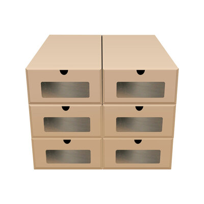 

QDZX mens shoes A 6 Pack shoe box transparent drawer type carton finishing box environmentally thick padded desktop storage box shoe box men&women shoe box storage box storage box storage box