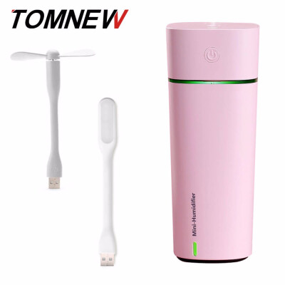 

TOMNEW 3 in 1 Mini Cool Mist Humidifier 240ML Ultrasonic Two-Modes Air Diffuser with USB Fan&LED Lamp for Home Office or Car