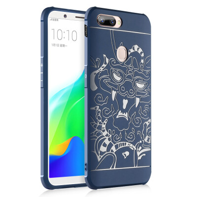 

Goowiiz Phone Case For Oppo R11sR11s Plus Carved Dragon Thin Matte soft Silicone Prevent falling