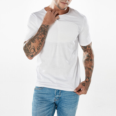 

2018 New Mens Fashion Round Neck T-shirt Casual Sports Slim Short Sleeve