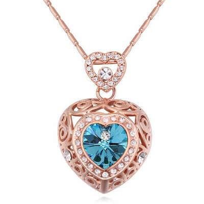 

Crystal Heart Necklace Pendant For Women Mothers Day Gifts Crystal from Swa Elements Rose Gold Plated 19670