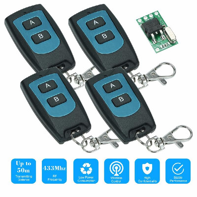 

433Mhz Universal Wide Voltage DC 7V-36V Super Mini Body Wireless Remote Control Switch Receiver Module 10A Relay And 5PCS 2 Key RF