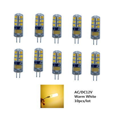 

10Pcs G4 7W Высокий конец Силиконовый светодиодный кристалл Мини-лампа AC / DC12V Свет канделябра Замените галогенную лампу (теплы