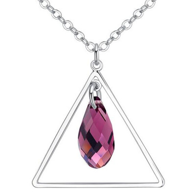 

Teardrop Pendant Necklace Original Crystal from Austrian Elements For Women Fashion Triangle Accessories Best Gifts Joyas 25400