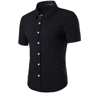

Summer Fashion Mens Solid Color Short Sleeved Casual Business Shirts