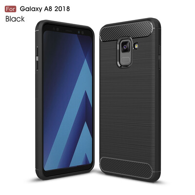 

Goowiiz Phone Case For Samsung Galaxy A8 2018A5 2018A530F Fashion Slim Carbon Fiber TPU Soft Silicone