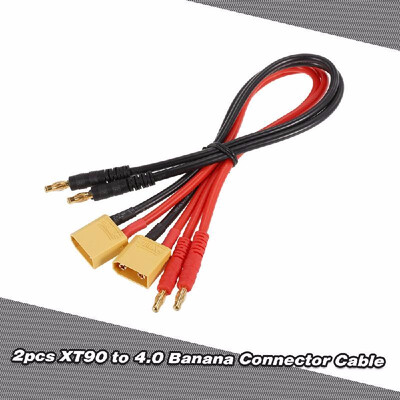 

2pcs XT90 To 40 Male Banana Connector Ultra Adapter Wire Harness Charging Cable for RC Car Helicopter
