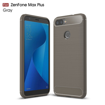 

Goowiiz Phone Case For ASUS ZenFone Max PlusM1 ZB570TL Fashion Slim Carbon Fiber TPU Soft Silicone Prevent falling