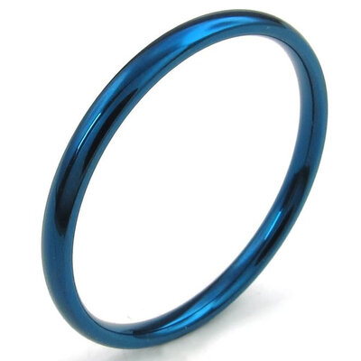 

Hpolw men Womens Stainless Steel beautiful in colors bule popular Ring2mm Comfort Fit Band