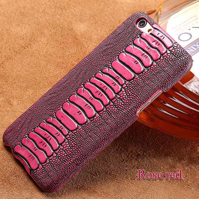 

Genuine Leather Phone Case For OPPO R9s Case Ostrich Foot Texture Back Cover For R11 R11s Plus Case