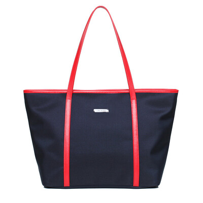 

Let it be ladies shoulder bag handbag canvas handbag Oxford nylon cloth bag Europe&the United States commuter large capacity tote bag 20086099 red with dark blue regular number
