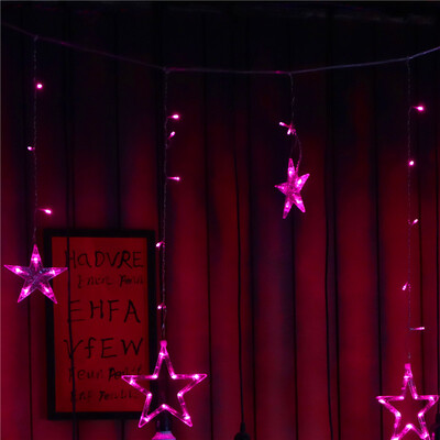 

JULELYS 2M 138 Bulbs LED Star Curtain Lights Christmas Garland Festoon LED Lights Decoration For Wedding Holiday Party Bedroom