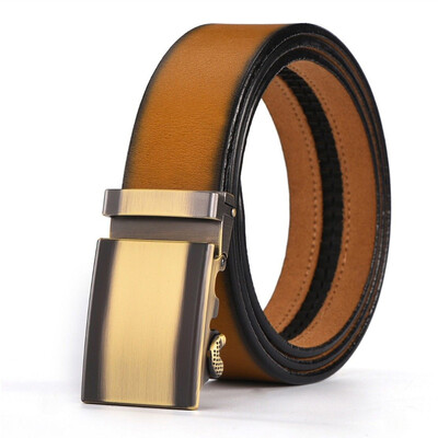 

XHtang Mens Belt Autolock Honorable Leather Ratchet Belt Automatic Buckle Belt Strap Suit Belt Jeans Gift