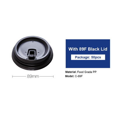 

OTOR Cup Cover 50pcs Disposable PP Plastic 80mm 89mm Clear White Black Lid for Paper Cup Cold Drink Milk Tea Switch Cover