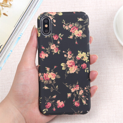 

Модный цветочный Винтаж цветок крышка для iphone 7 8 плюс телефон чехол матовый тонкий жесткий Пластик Корпус для IPhone 6s 6 X