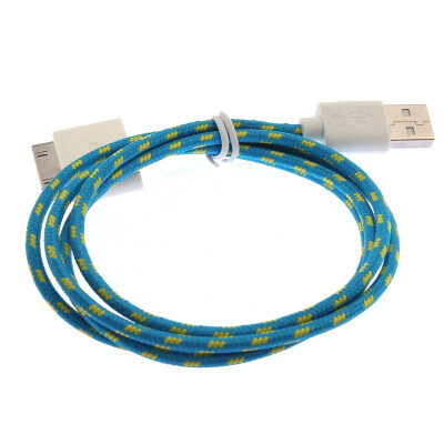 

Blue New For iPhone 4 4S Braided Fabric Micro USB Sync Data Charger Cord Cable