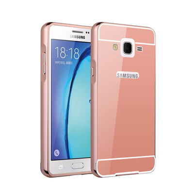 

MOONCASE Plating Metal Frame Edge Mirror Back Protective Shell 2 in 1 Thin Case Cover for Samsung Galaxy ON7/G6000