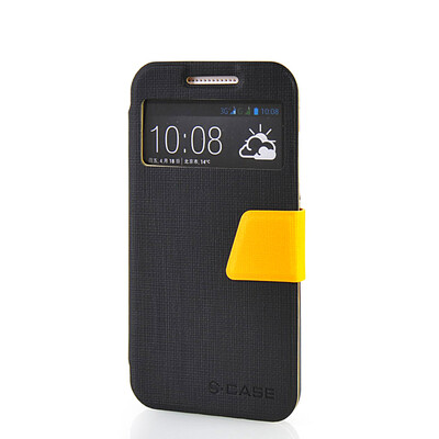 

MOONCASE View Window Leather Side Flip Pouch Ultra Slim Shell Back ЧЕХОЛ ДЛЯ HTC Desire 616 D616W Black