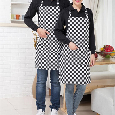 

Cntomlv Stripped Chef Aprons with 2 Pockets Sleeveless Adult Men Women Apron Kitchen Cooking Tools Plaid Polyester Bibs