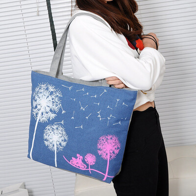 

Womens Canvas Bag Dandelion Print Shopping Bag