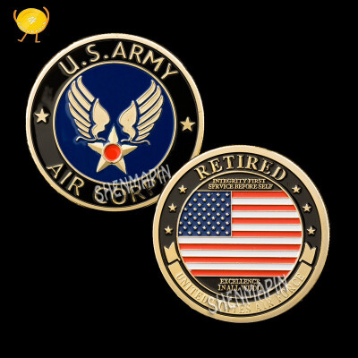 

Honorable Retired United States Air Force Commemorative Coin US Army Air Corps Challenge Military Gold Plated Medal coins