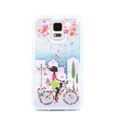 

MOONCASE Blue Dynamic Quicksand Liquid Shining Bling Case Cover For Samsung Galaxy S5