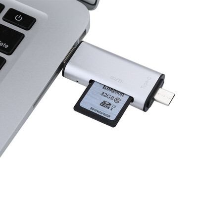 

Must be beautiful BUBM USB30 aluminum alloy mobile phone card reader high speed SD TF card Type-C interface Android OTG multi-function card reader DKQ-SJ dark gray