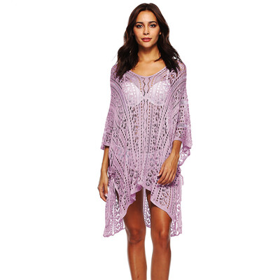 

Sexy Hollow V-neck Wide Sleeve Dress Beach Sun Blouse 15 colors