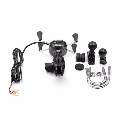 

INIZEAL 2 in 1 USB Charger Motorcycle Phone Holder 360 Degree Motorbike Universal Rotating Mount Mobile Phone Stand Holder