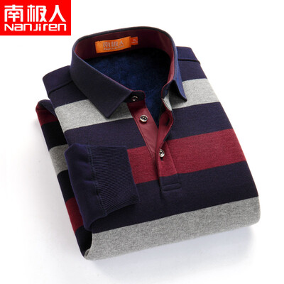 

Antarctic long sleeve plus velvet warm shirt mens autumn&winter casual middle-aged large size mens sanding loose mens shirt red gray
