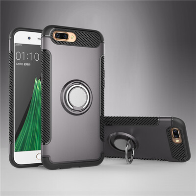 

OPPO R11R11S Armor Car Magnetic Suction Ring Bracket Silicon TPU Hard PC Phone Case