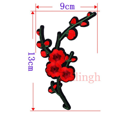 

1 Pc Top New Brand Clothes Patches Bird Red Rose Flower Embroidered Patch DIY Iron On Sew Fabric Repair Clothing Wedding Patches