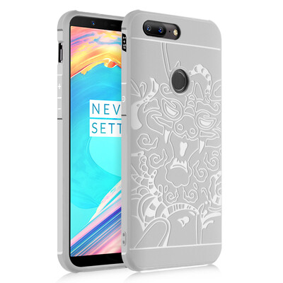 

Goowiiz Phone Case For OnePlus 355T Carved Dragon Thin Matte soft Silicone Prevent falling