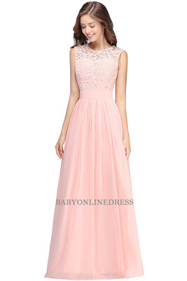 

New Arrival Elegant Country Style Mint Green Long Lace Pink Bridesmaid Dresses Chiffon Prom Dresses Wedding Party Gown