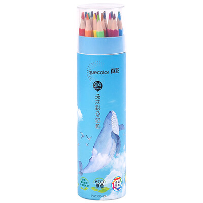 

TRUECOLOR 24 color no wood hexagonal color pencil color lead color fill color pen painting color pen student adult art sketch pen blue barrel PL2305