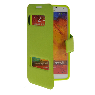 

MOONCASE View Window Leather Side Flip Pouch Stand Shell Back Case Cover for Samsung Galaxy Note 3 N9000 Green