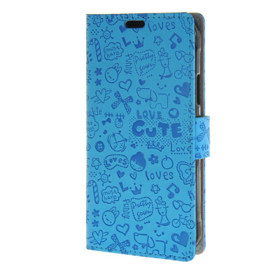 

MOONCASE Little Witch Leather Flip Wallet Card Slot Stand Back Case Cover for Samsung Galaxy S6 Active G890 Blue